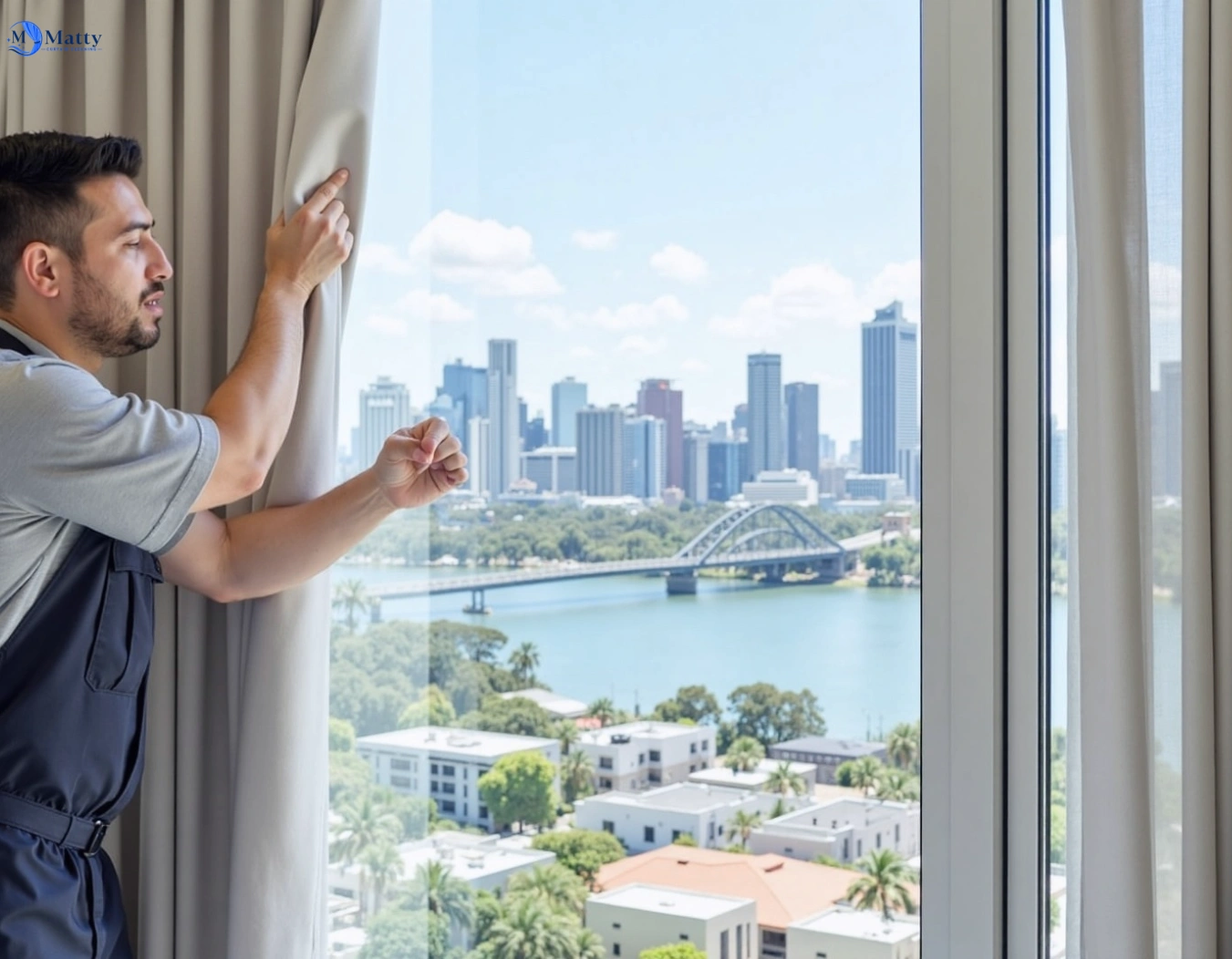 Professional curtain steam cleaning service mansfield QLD by Matty Curtain Cleaning